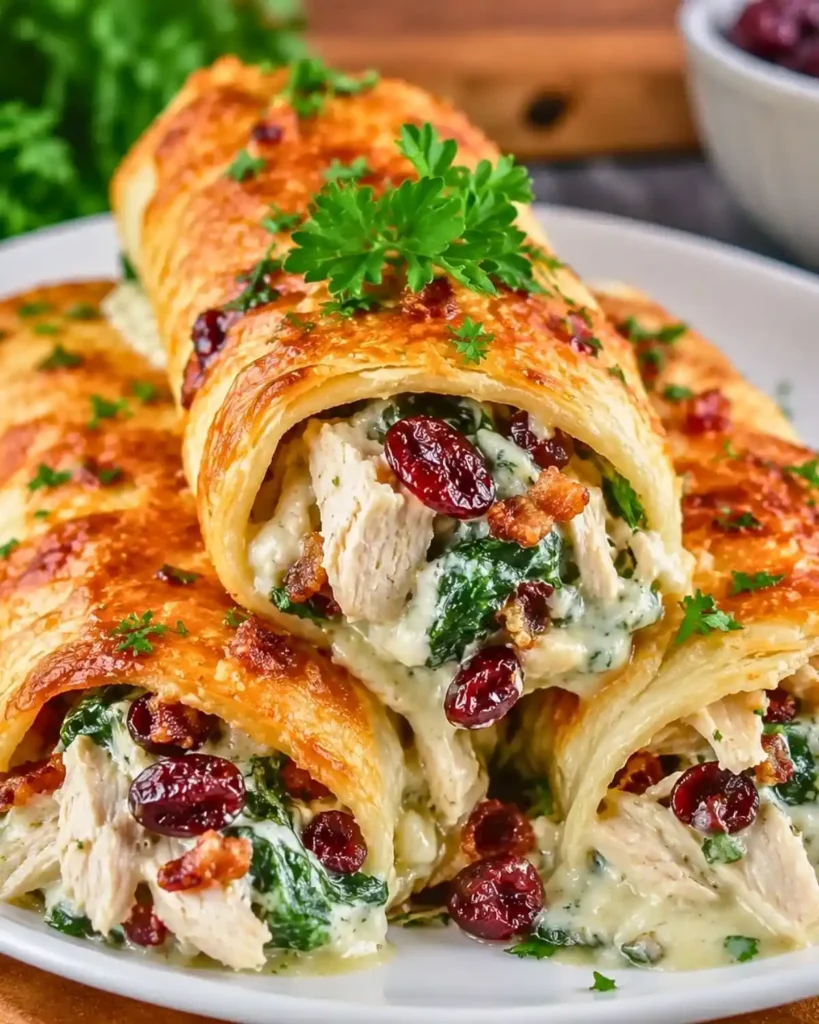 Crispy Keto Low Carb Cranberry Pecan Chicken Rollups