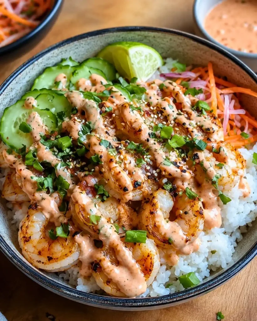 Shrimp Rice Bowls with Spicy Mayo