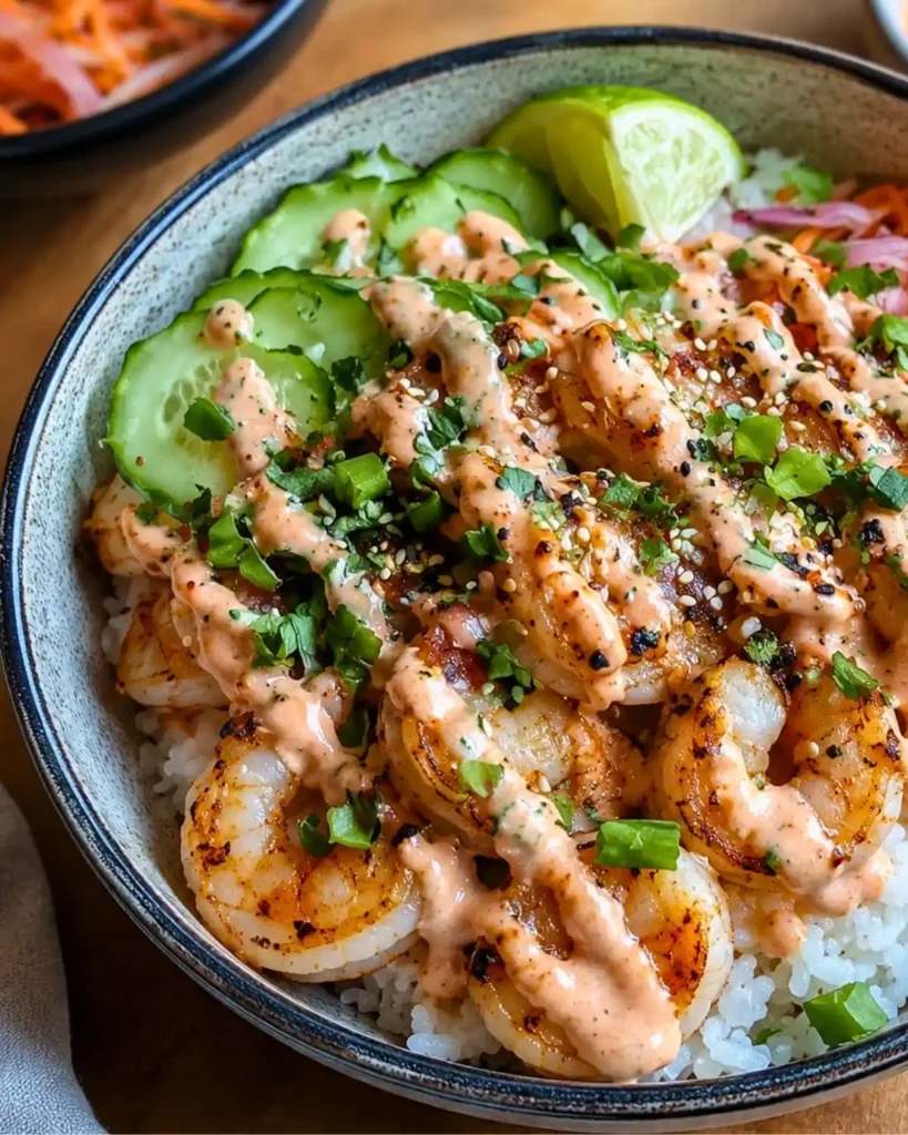 Shrimp Rice Bowls with Spicy Mayo