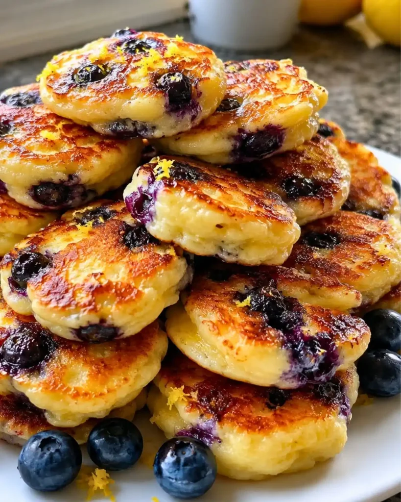 Easy 15-Minute Lemon Blueberry Cottage Cheese Pancake Bites