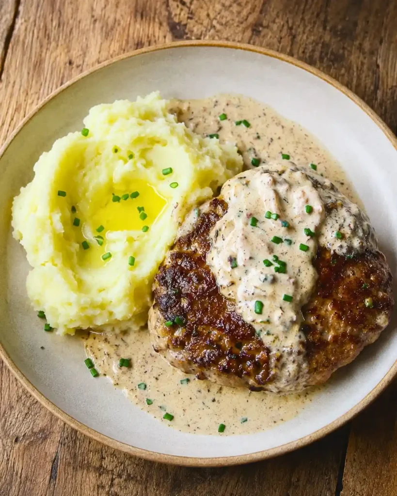 Salisbury Steaks in Horseradish Parmesan Sauce