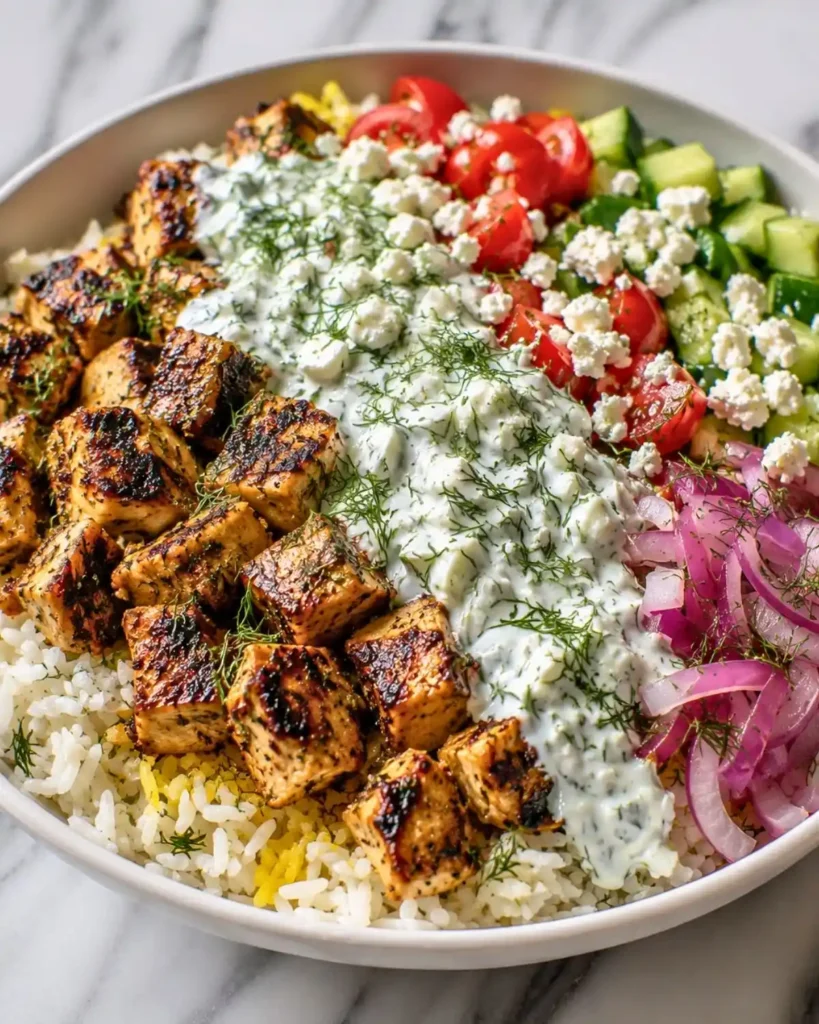 Mediterranean Lemon-Dill Chicken Bowls | High-Protein Meal Prep