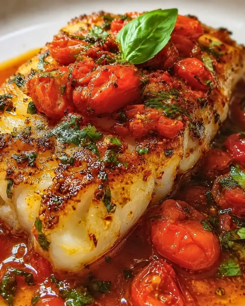 Mediterranean Cod in Tomato Basil Sauce