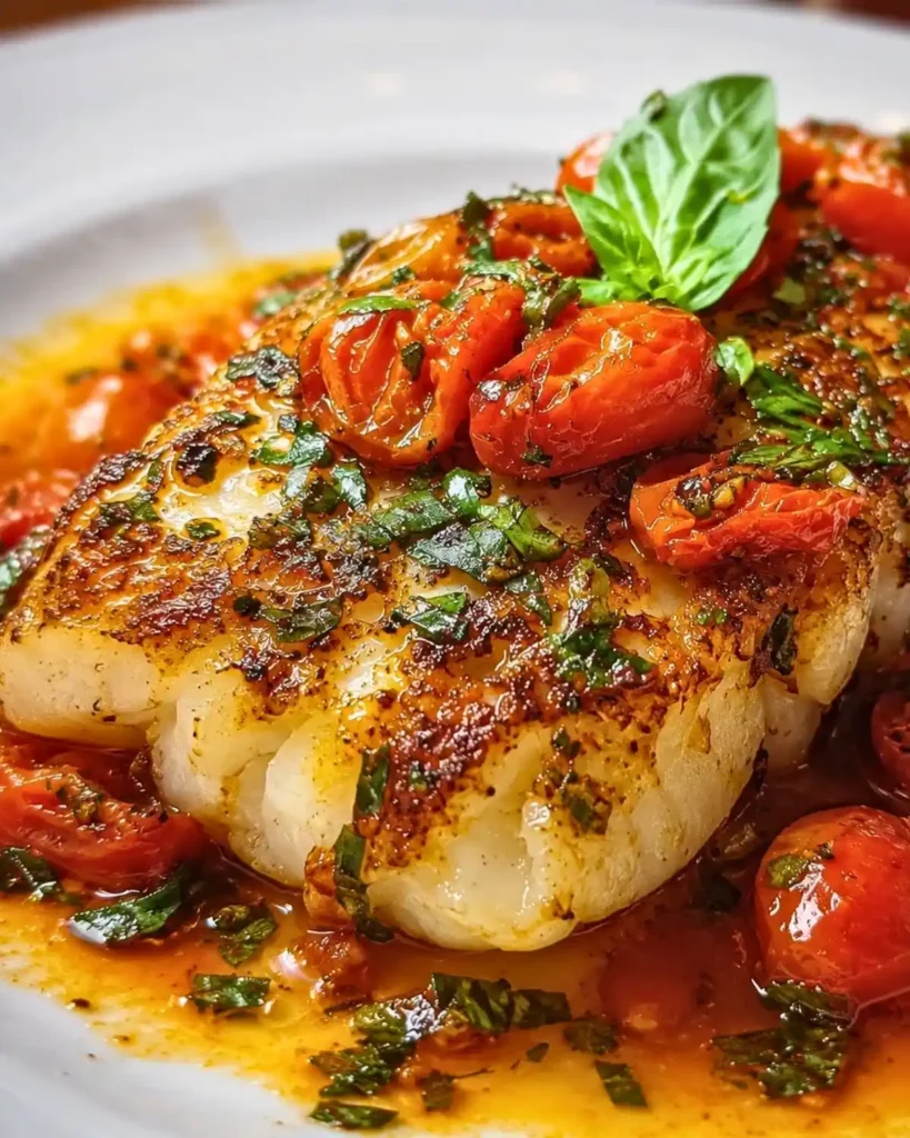 Mediterranean Cod in Tomato Basil Sauce