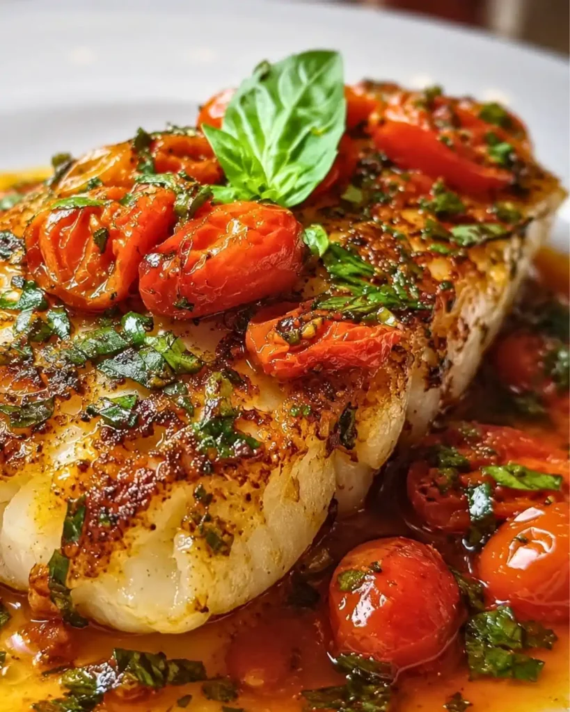 Mediterranean Cod in Tomato Basil Sauce
