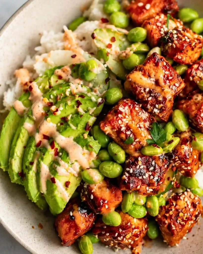 Honey Sriracha Salmon Bowls
