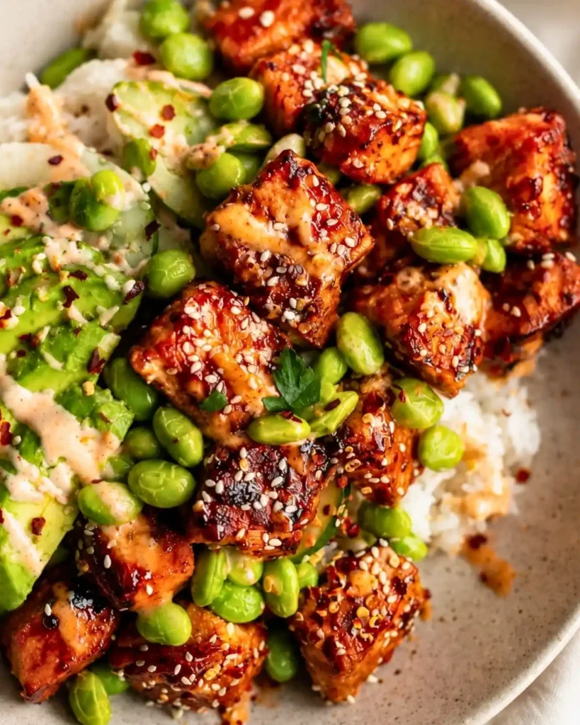 Honey Sriracha Salmon Bowls