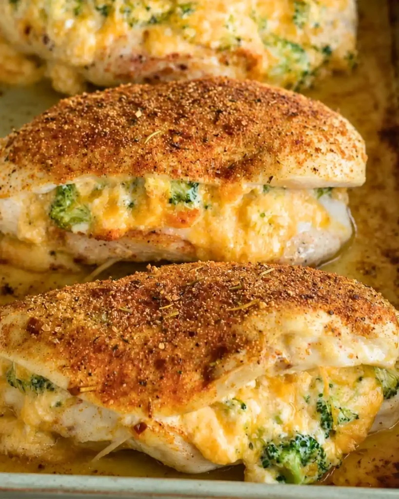 Keto Broccoli and Cheese Stuffed Chicken Breasts