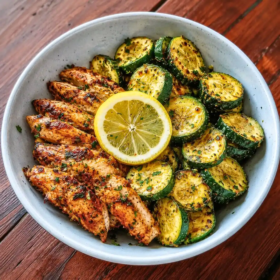 Asado Chicken with Lemon Zucchini Sauté