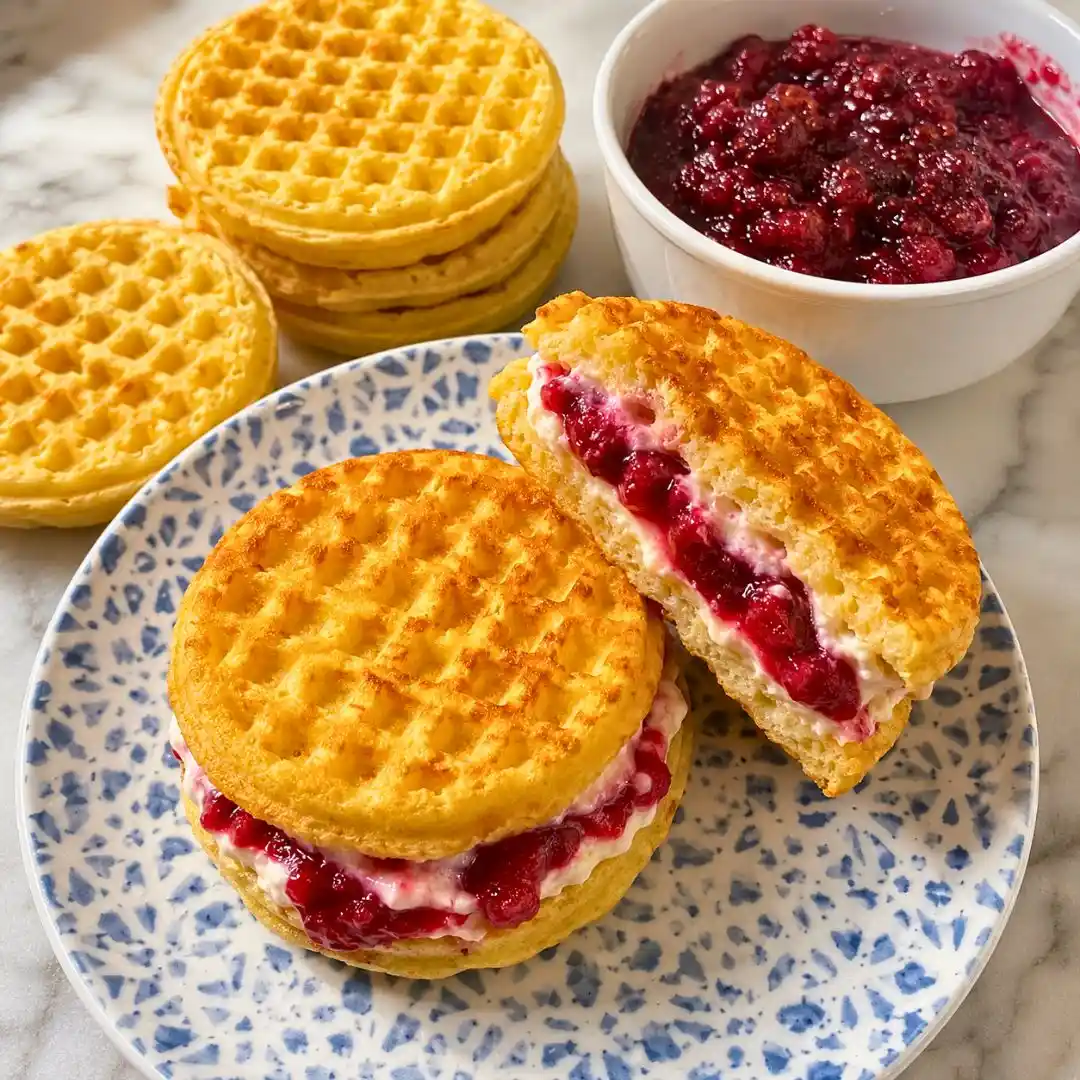 Easy Frozen Waffle Sweet Breakfast Sandwich