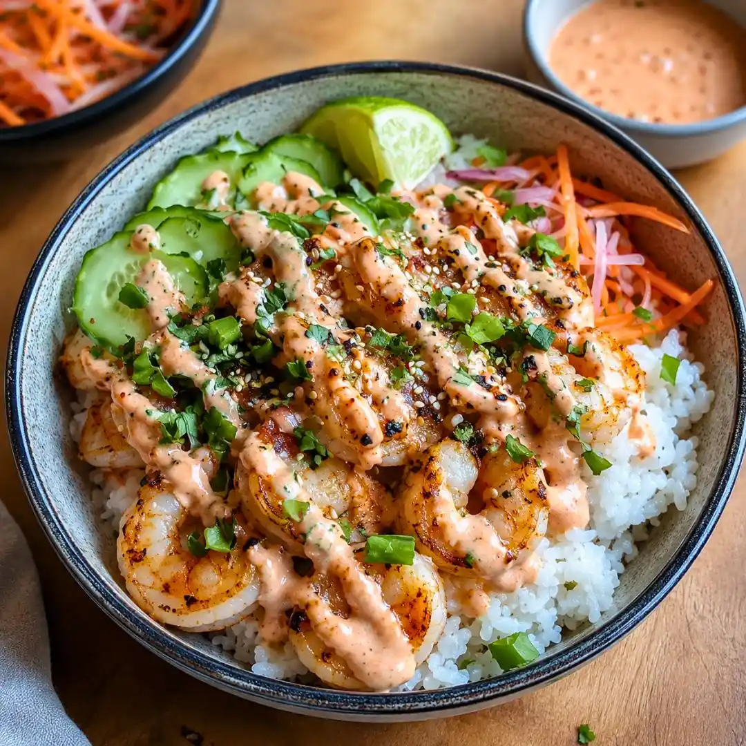 Shrimp Rice Bowls with Spicy Mayo