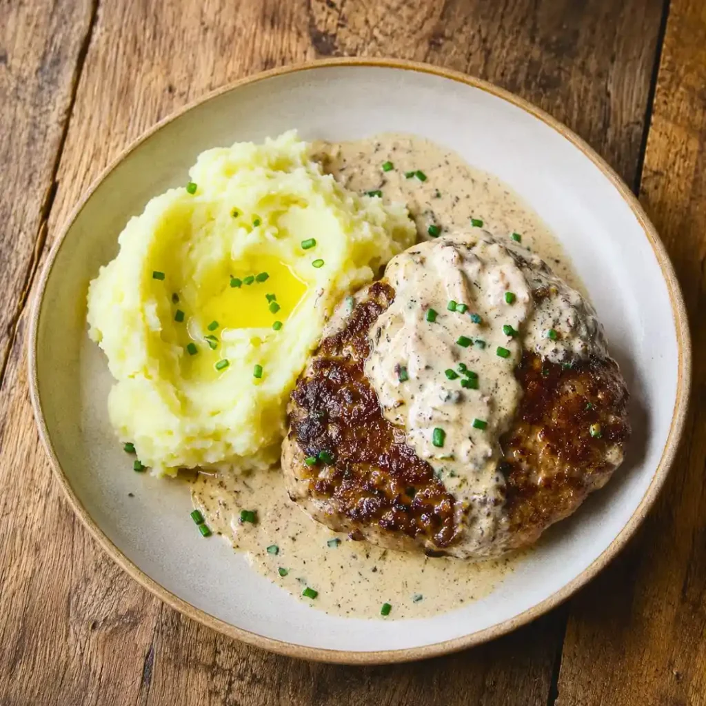 Salisbury Steaks in Horseradish Parmesan Sauce