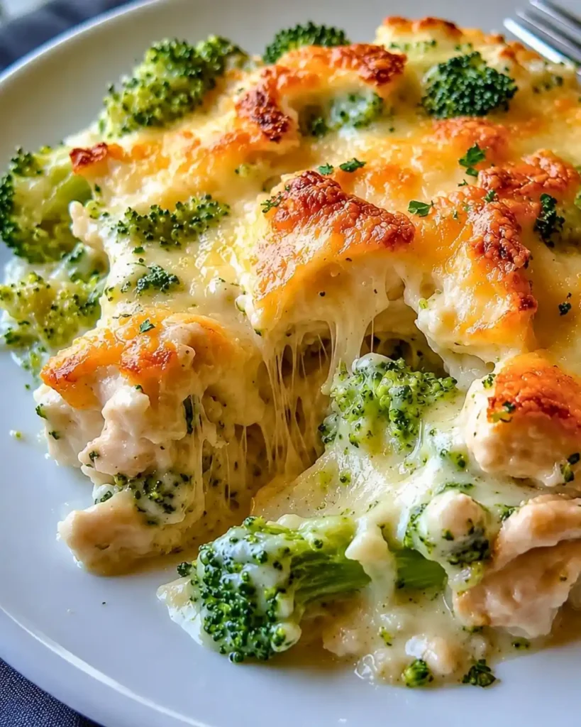 Easy Keto Chicken Alfredo Broccoli Bake Dinner Idea