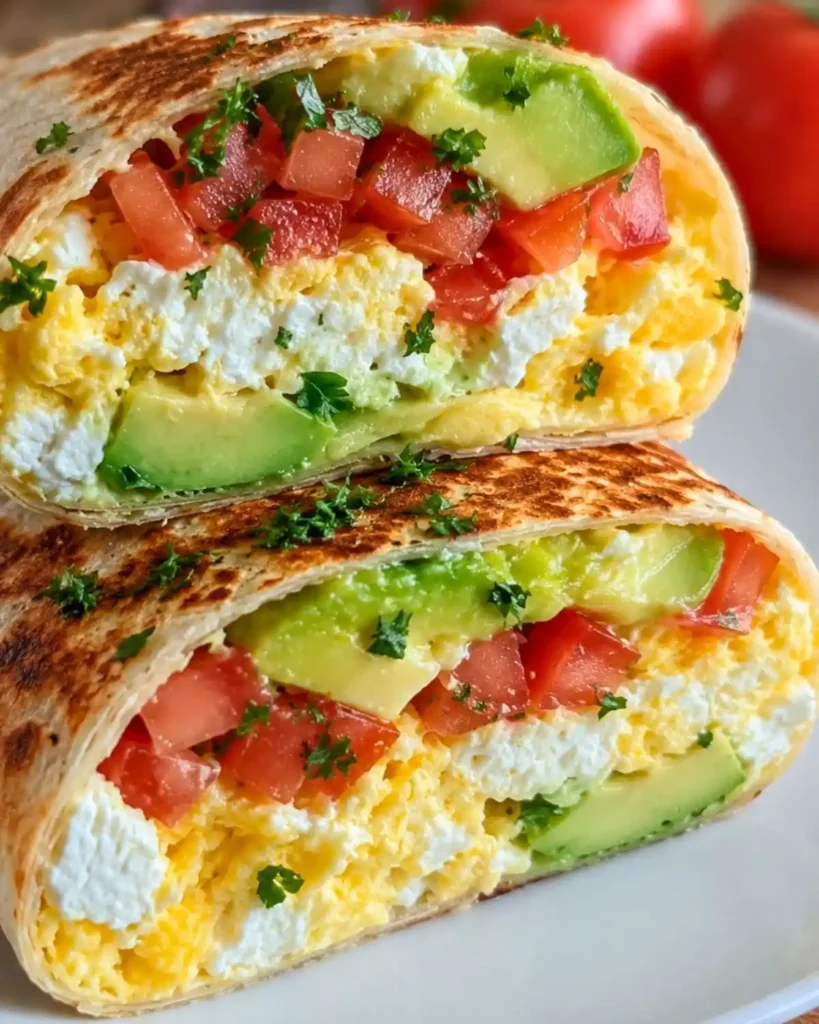 High-Protein Breakfast Wrap with Cottage Cheese and Avocado