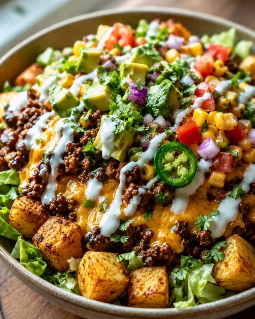 30 Minutes Loaded Potato Taco Bowl Recipe