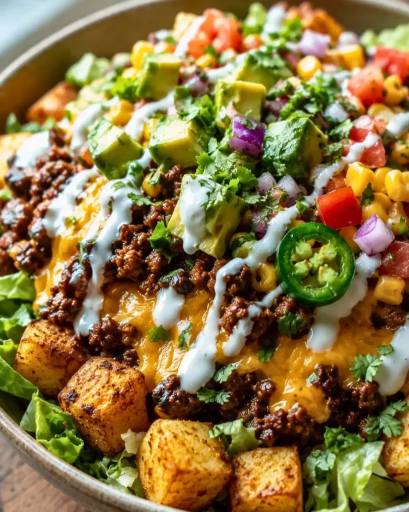 30 Minutes Loaded Potato Taco Bowl Recipe