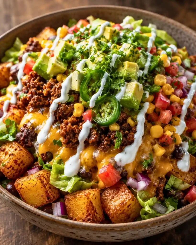 30 Minutes Loaded Potato Taco Bowl Recipe