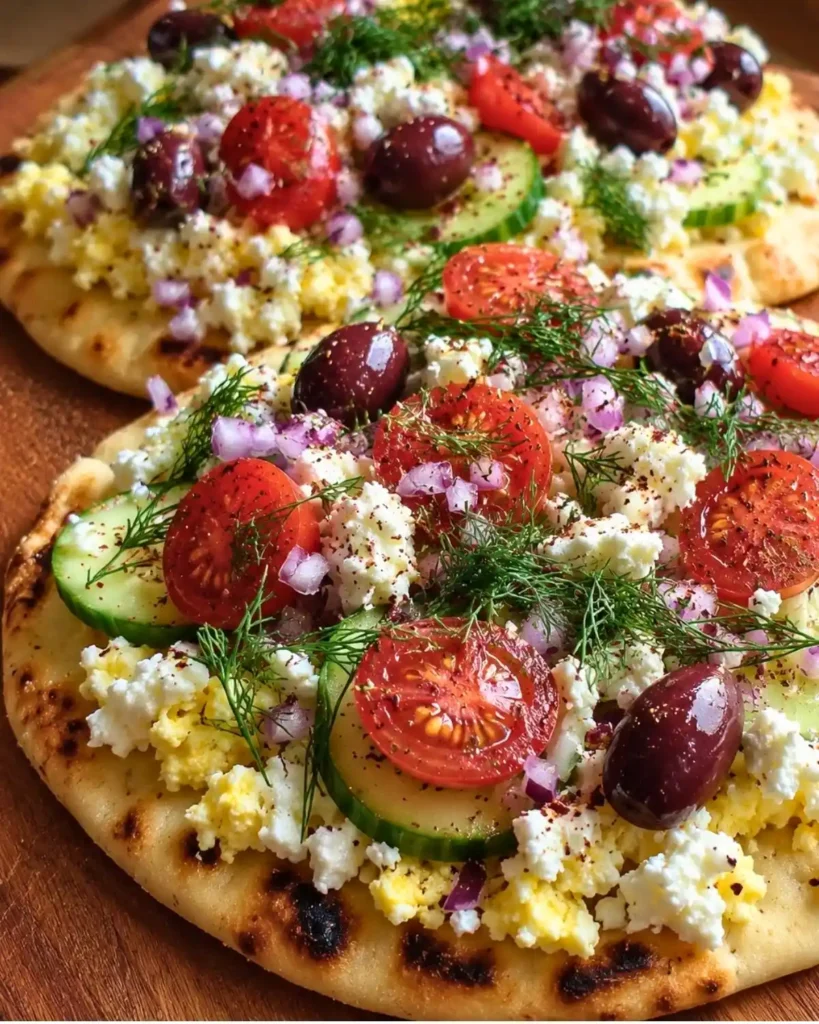 Greek Salad Cottage Cheese Flatbread