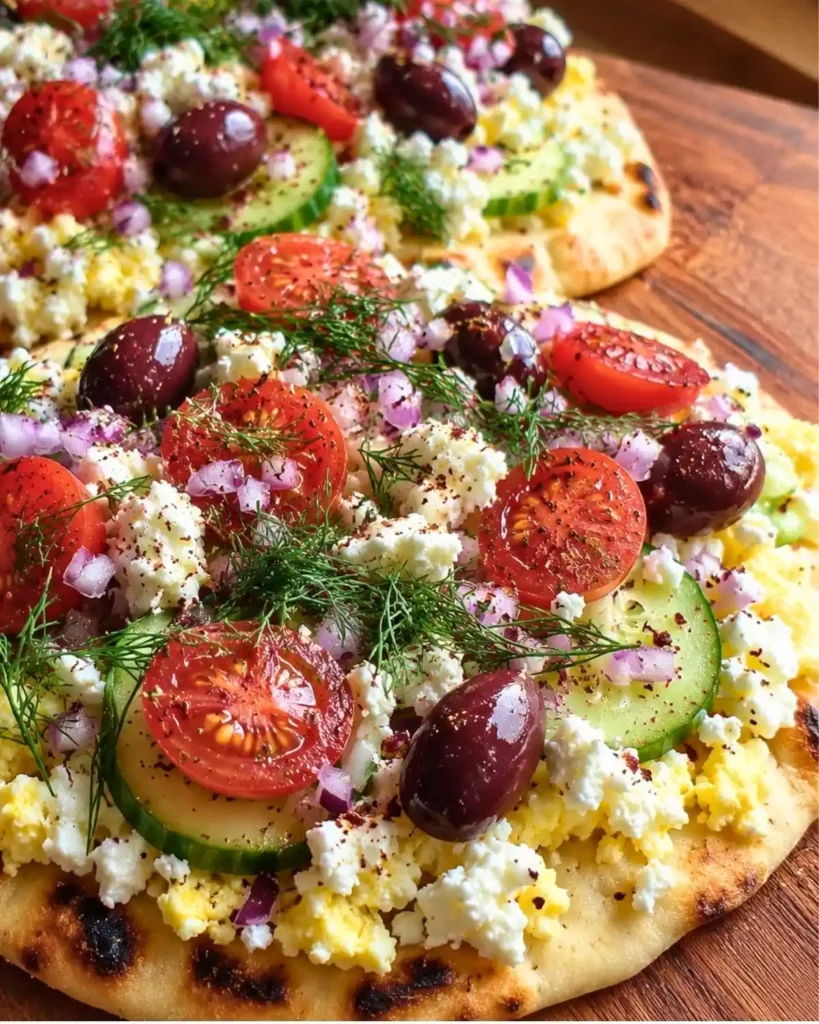 Greek Salad Cottage Cheese Flatbread