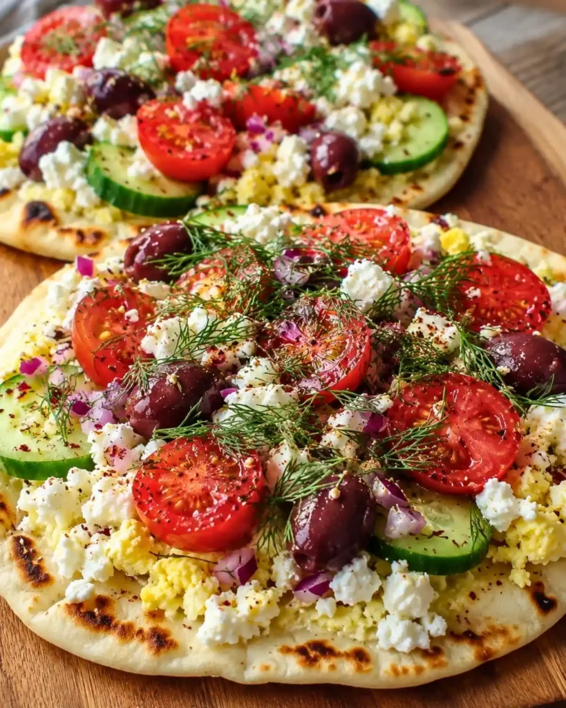 Greek Salad Cottage Cheese Flatbread