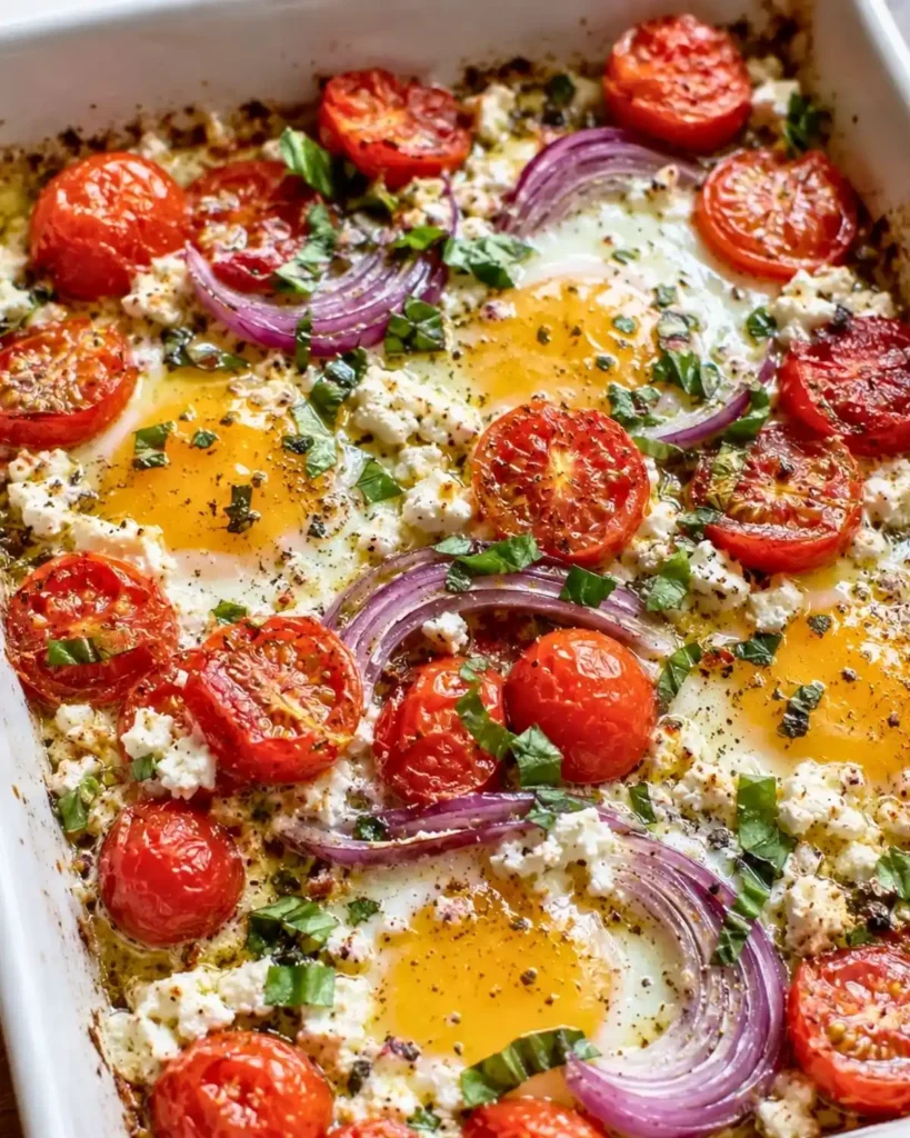 Easy Tomato Feta Baked Eggs