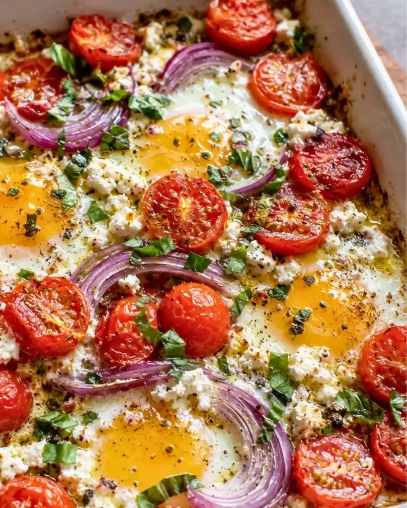 Easy Tomato Feta Baked Eggs