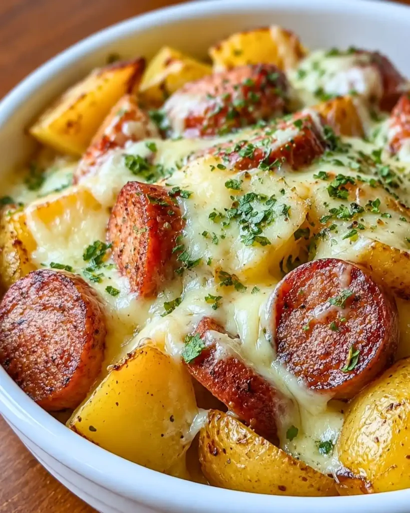 Cheesy Ranch Potatoes and Smoked Sausage