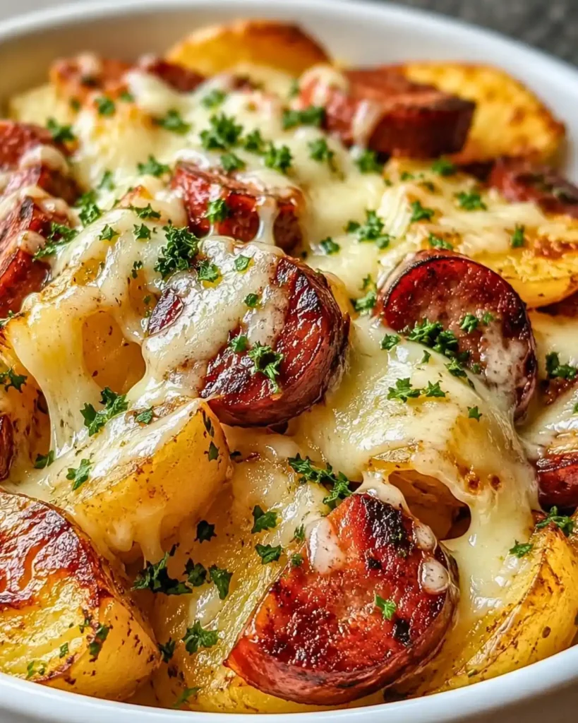 Cheesy Ranch Potatoes and Smoked Sausage