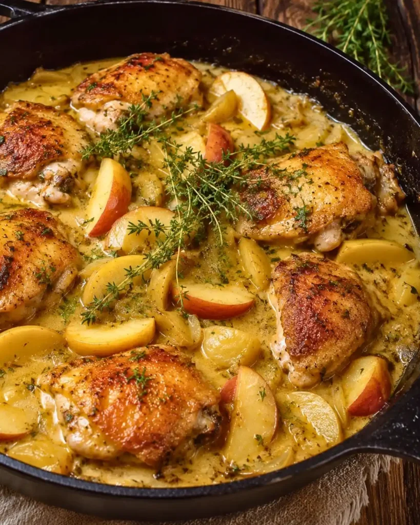 Easy French Apple Cider Chicken (Chicken Normandy)
