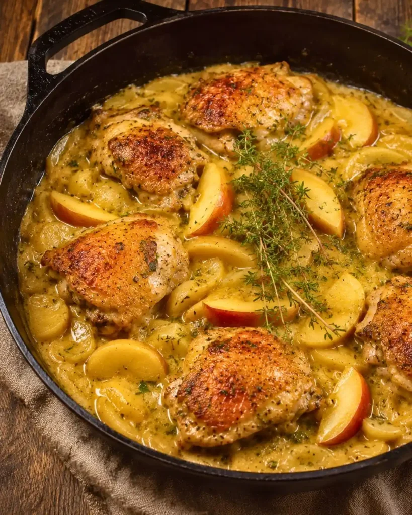 Easy French Apple Cider Chicken (Chicken Normandy)
