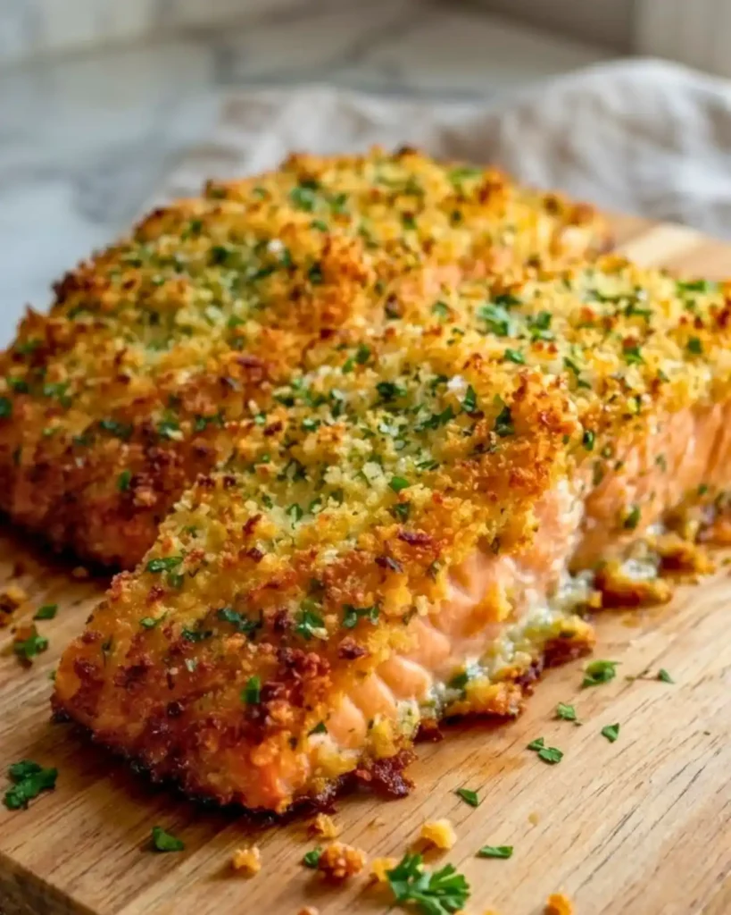 Crispy Parmesan Crusted Baked Salmon