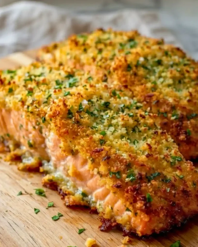 Crispy Parmesan Crusted Baked Salmon