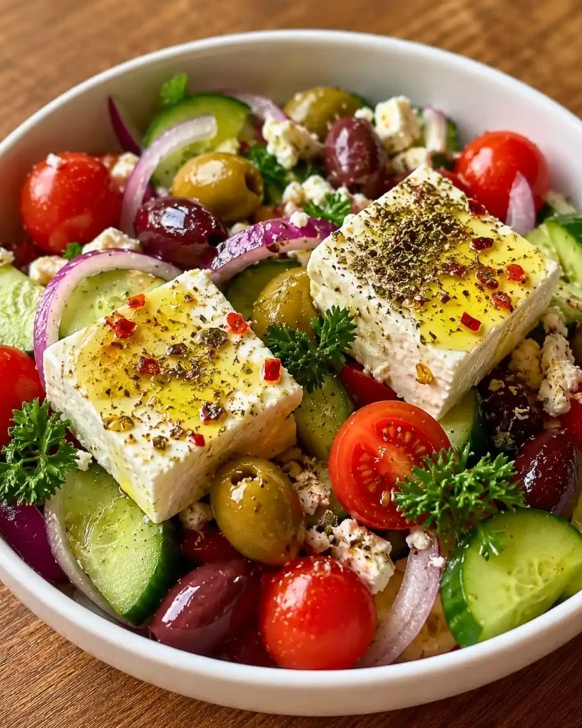 Mediterranean Greek Salad with Feta & Olives