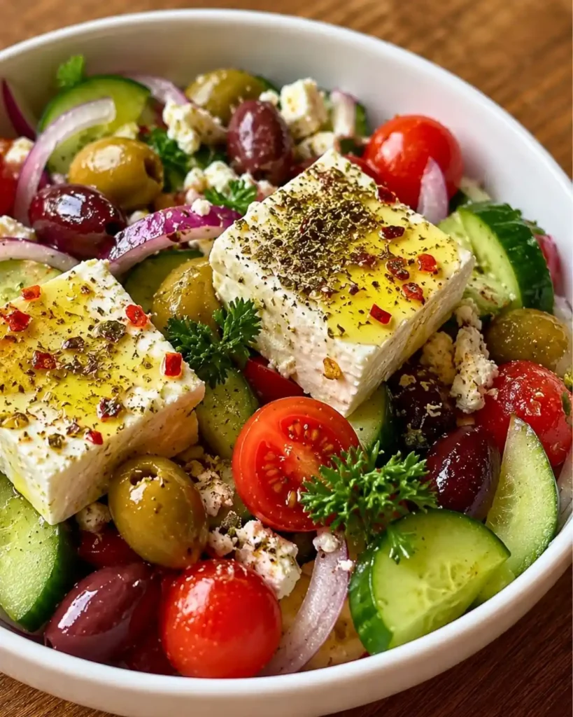 Mediterranean Greek Salad with Feta & Olives