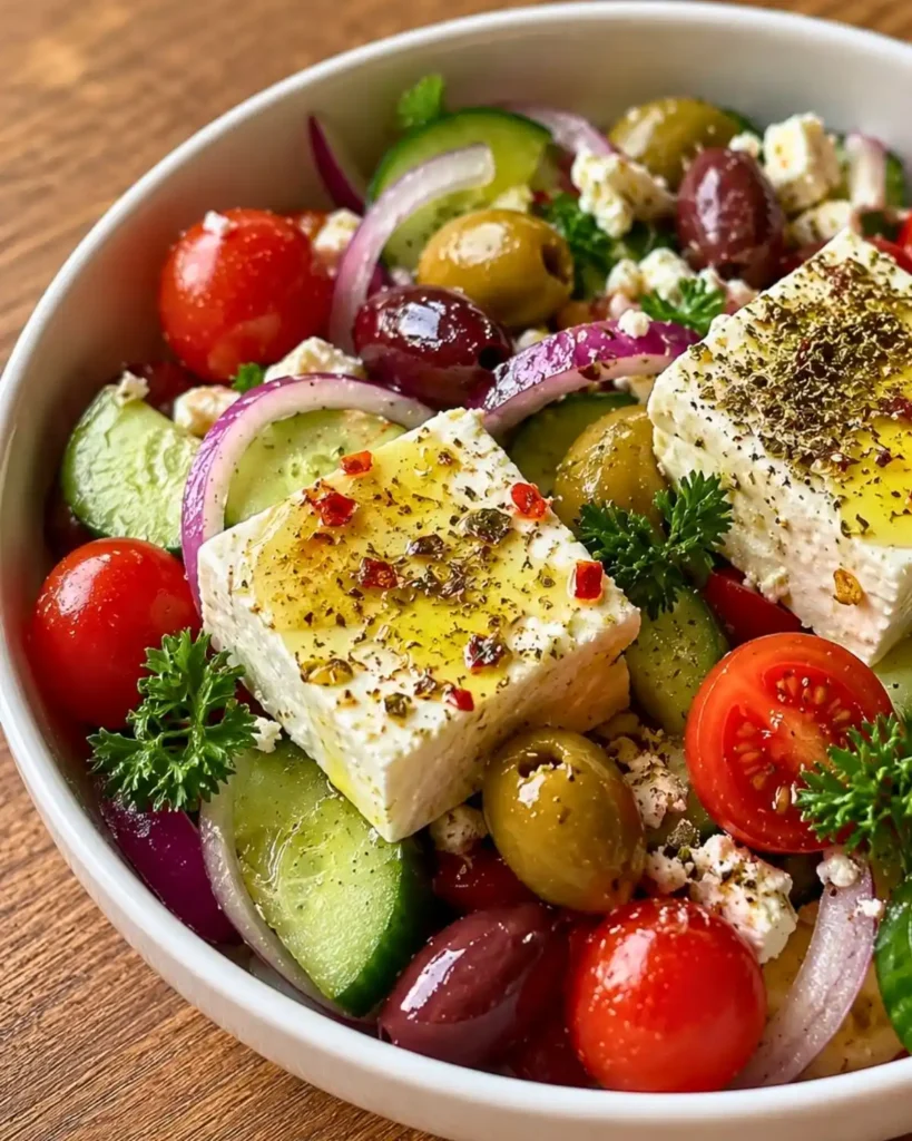 Mediterranean Greek Salad with Feta & Olives