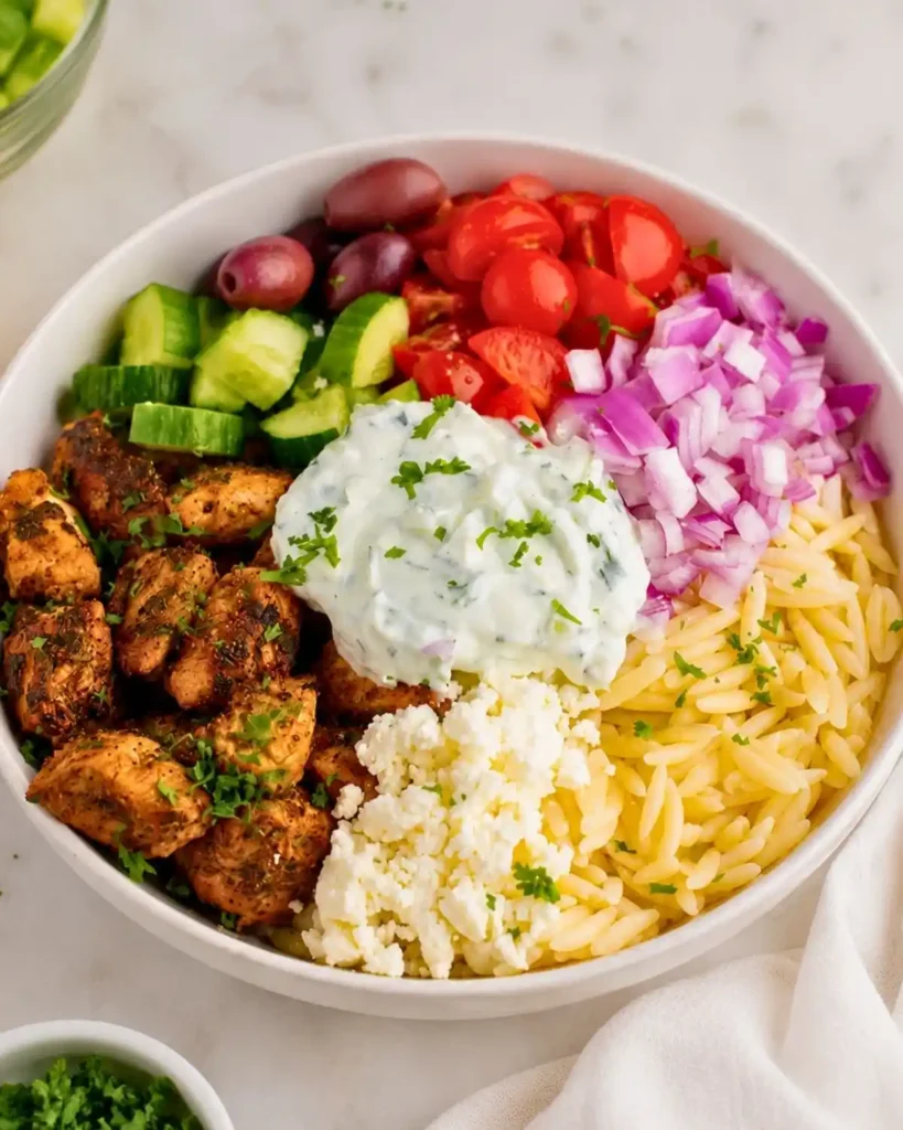 15-Minute Chicken Gyro Bowls for a High Protein Healthy Lunch
