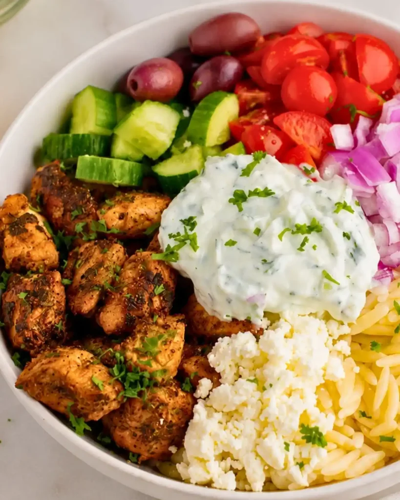15-Minute Chicken Gyro Bowls for a High Protein Healthy Lunch