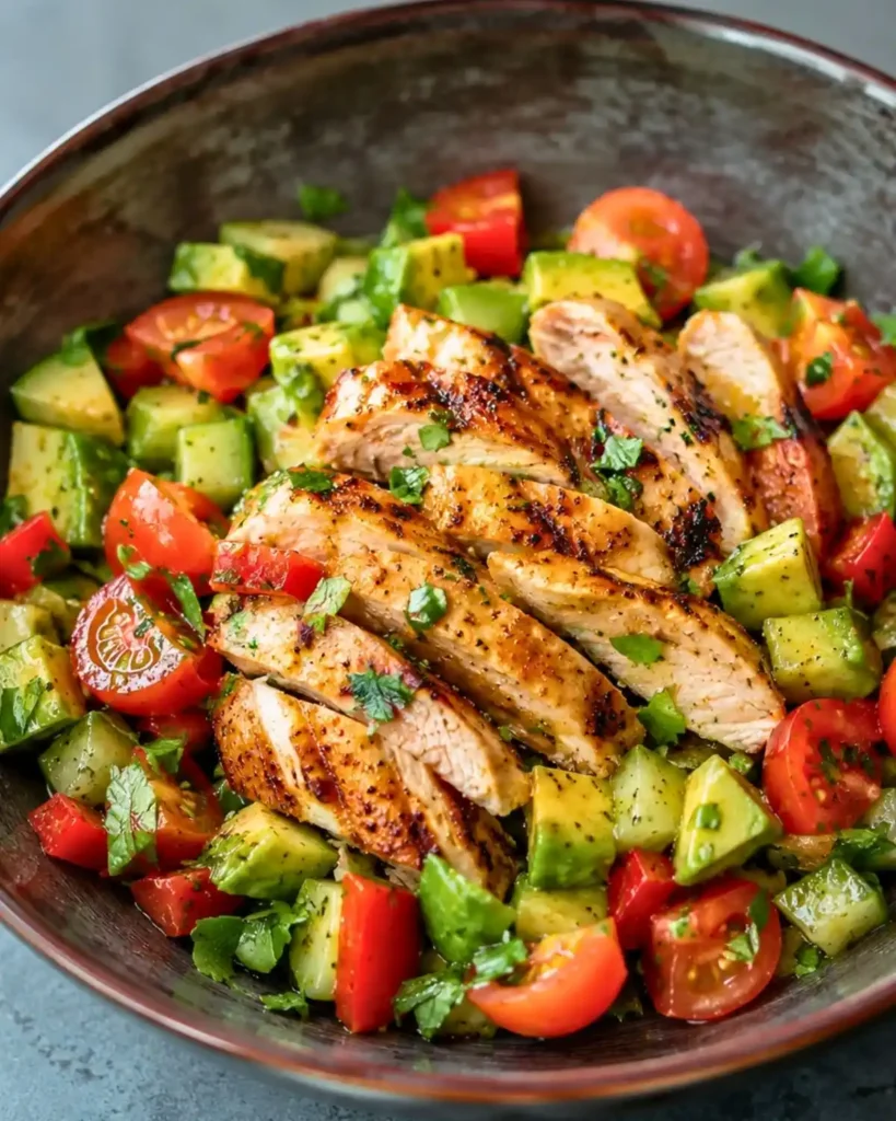 Easy Healthy Avocado Chicken Salad for a High Protein Lunch