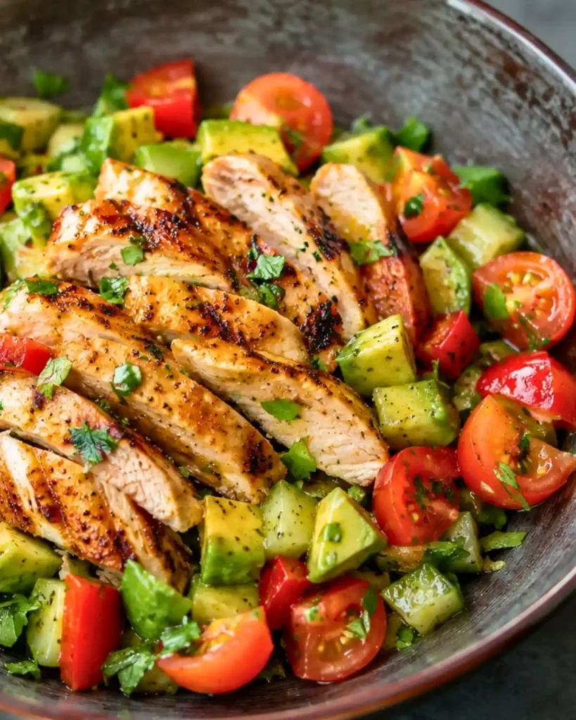 Easy Healthy Avocado Chicken Salad for a High Protein Lunch