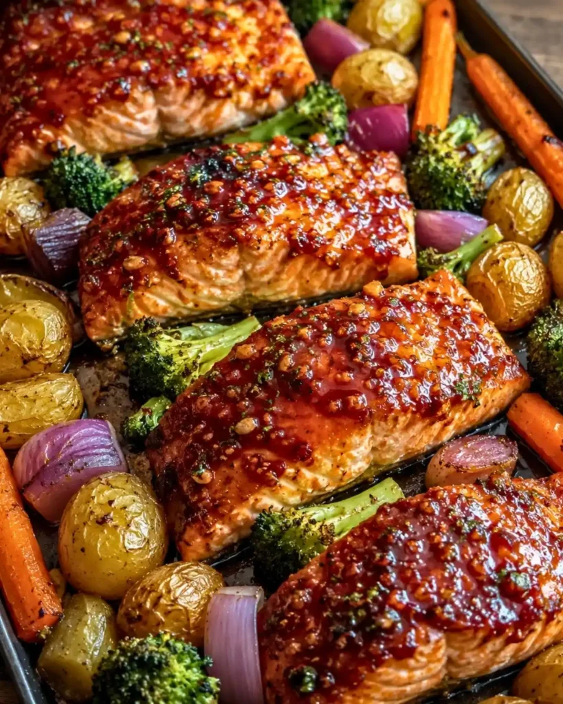 Easy Gochujang Glazed Salmon Sheet Pan Dinner Ready in 30 Minutes