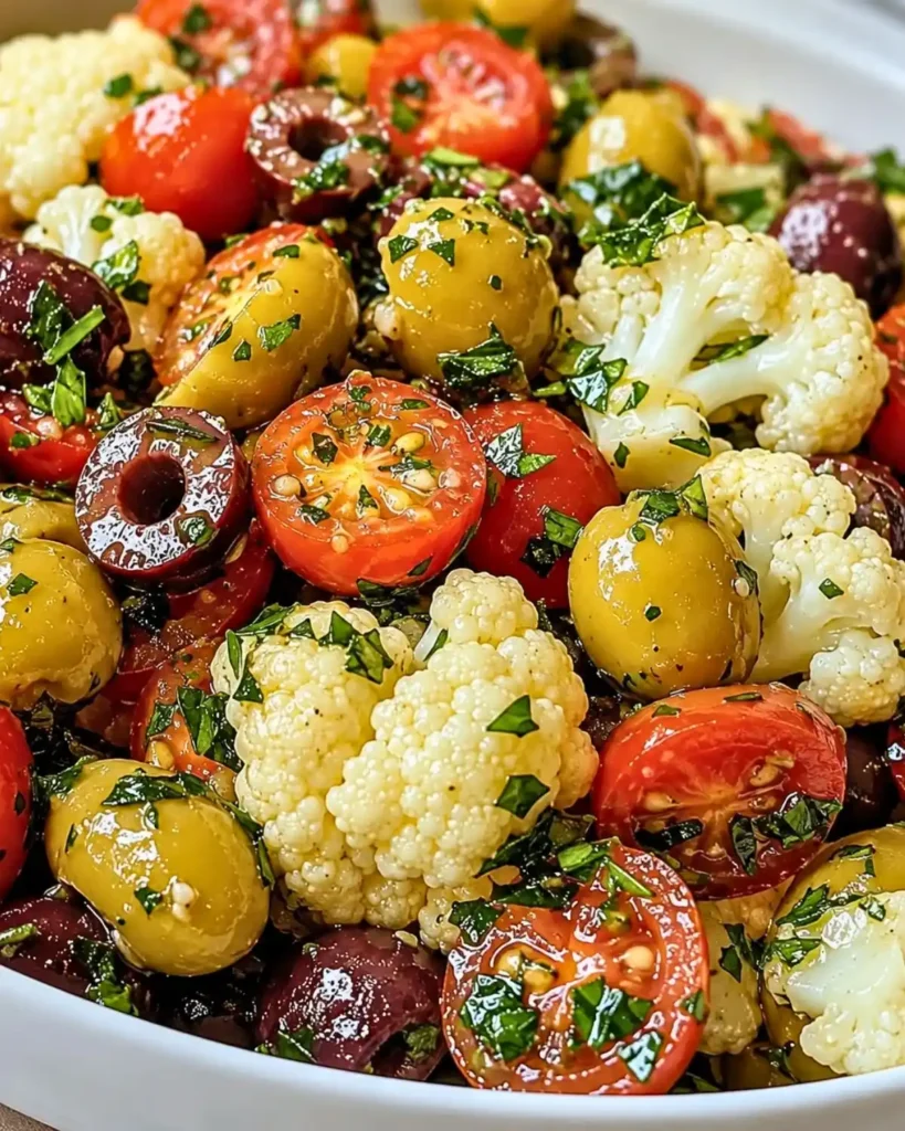 Mediterranean Marinated Cauliflower Salad
