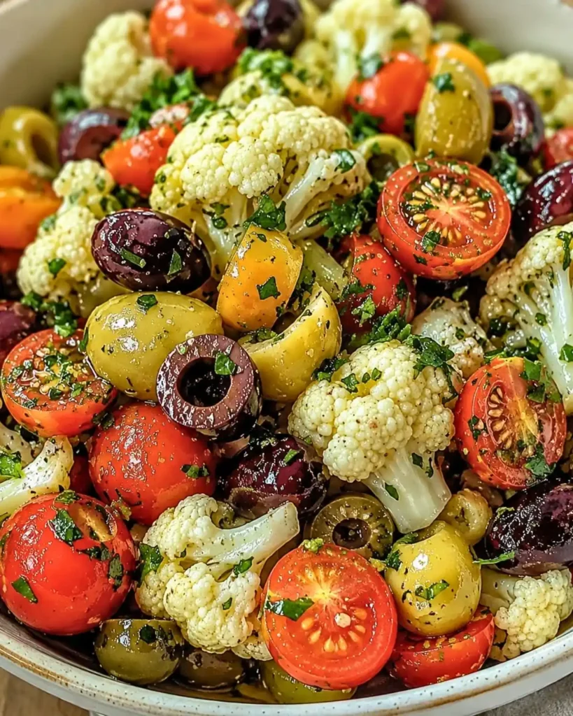 Mediterranean Marinated Cauliflower Salad