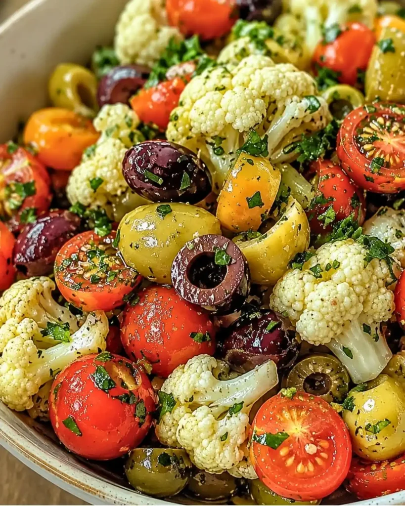 Mediterranean Marinated Cauliflower Salad