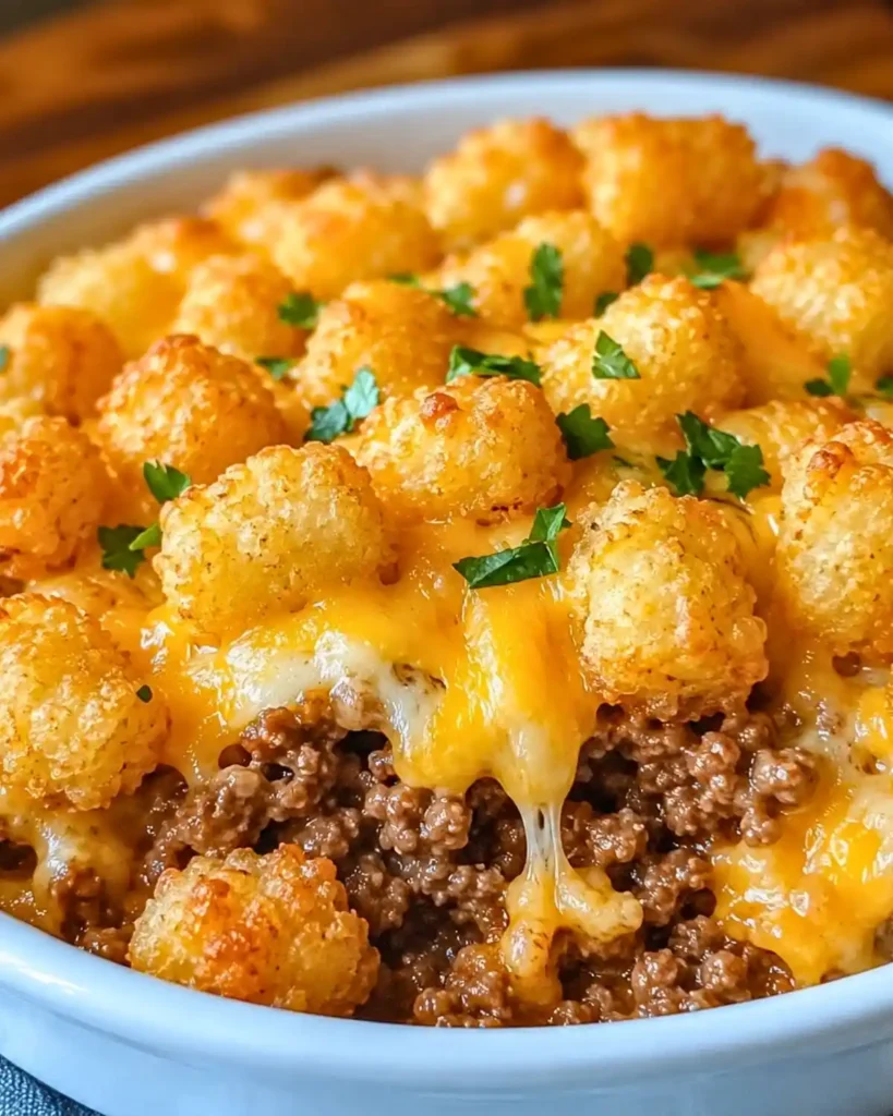 Tater Tot Casserole with Ground Beef