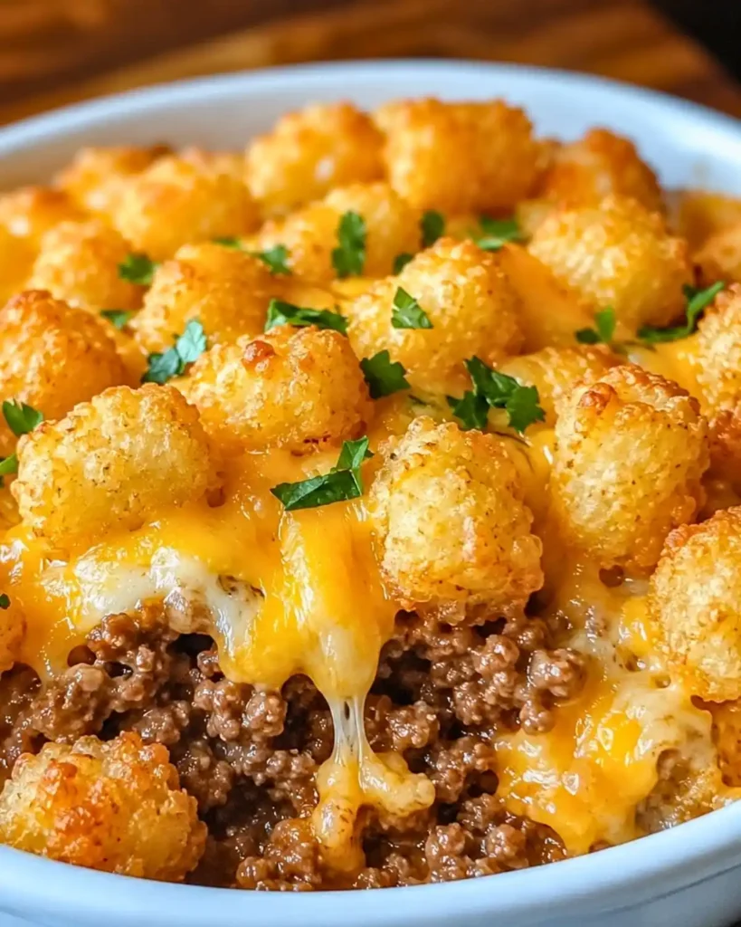 Tater Tot Casserole with Ground Beef