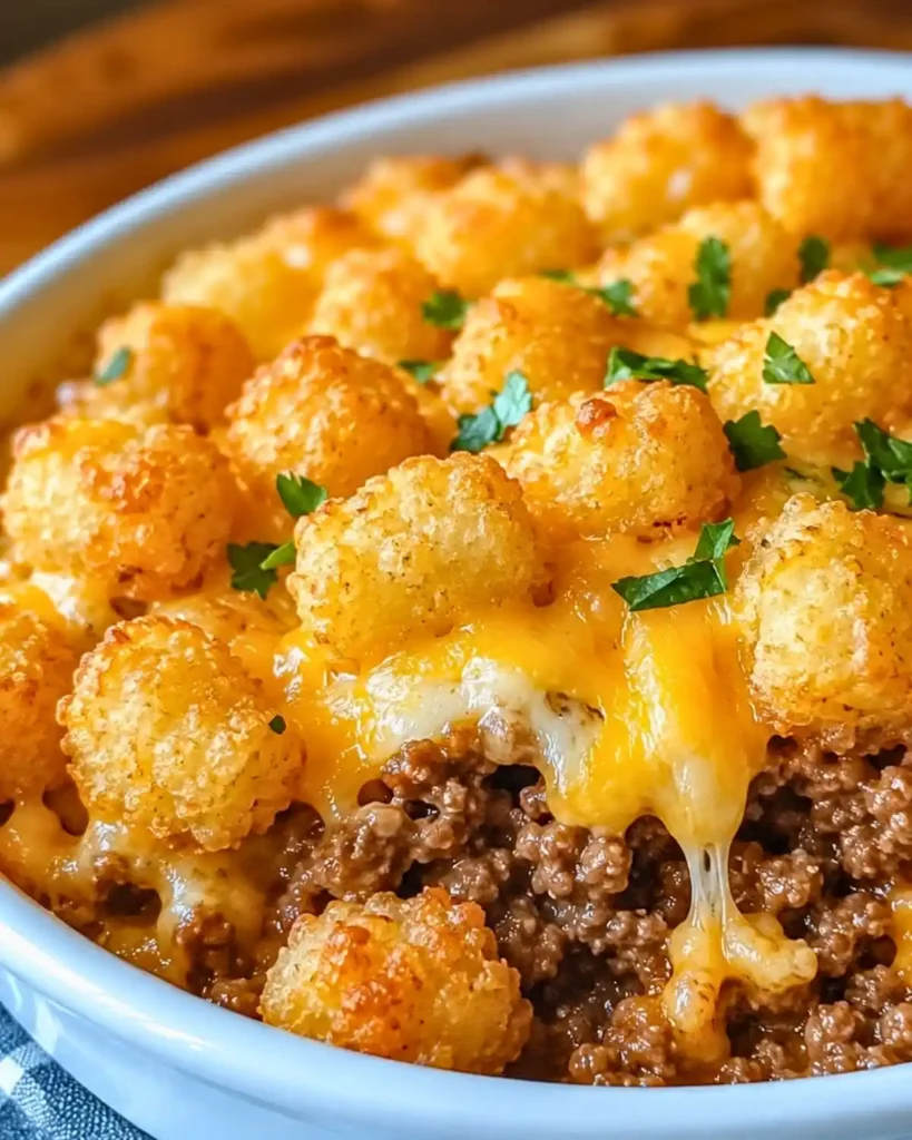 Tater Tot Casserole with Ground Beef