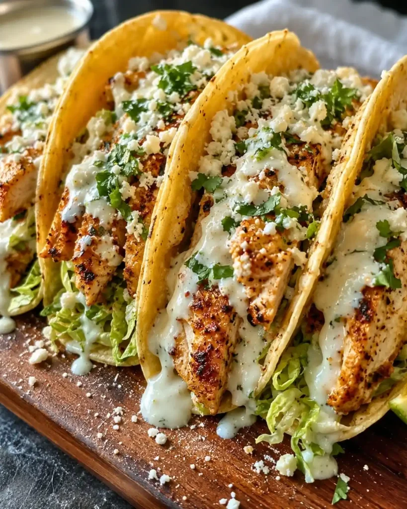 Smash Chicken Caesar Tacos