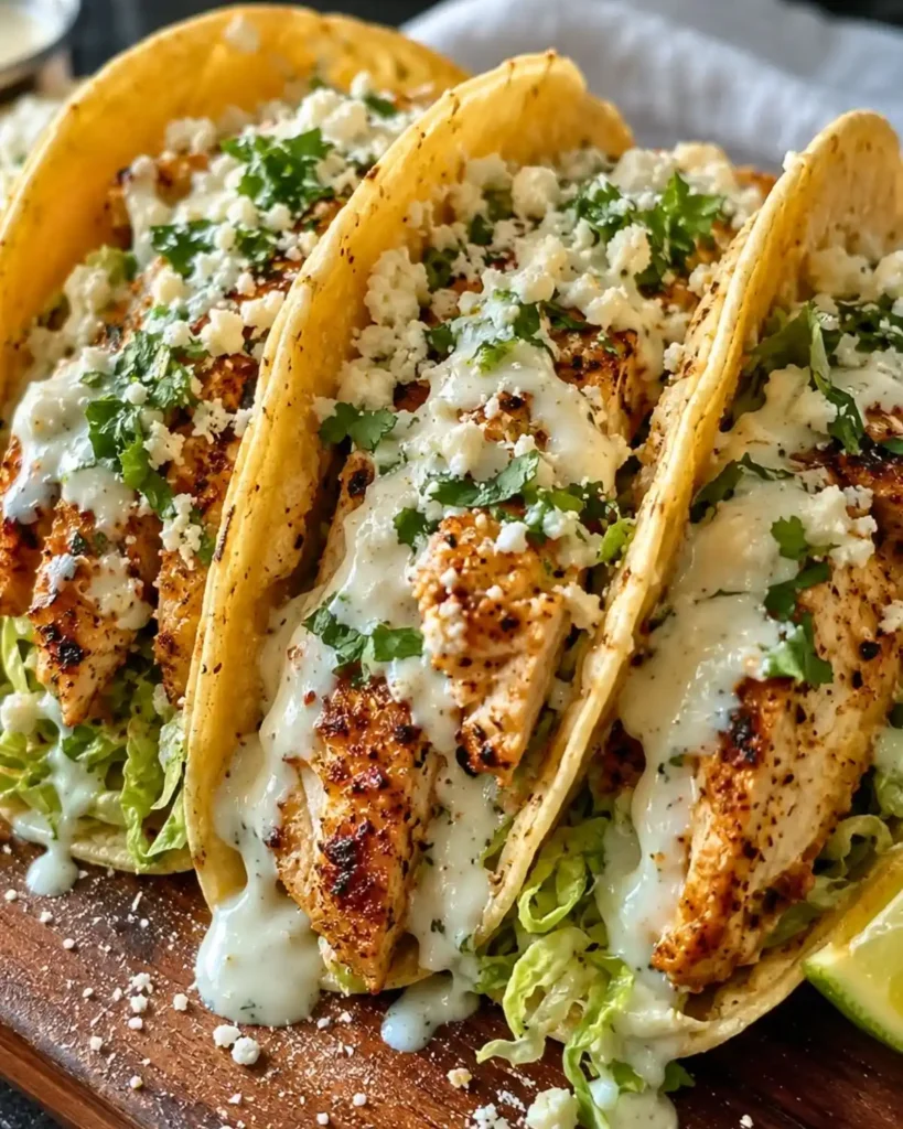 Smash Chicken Caesar Tacos