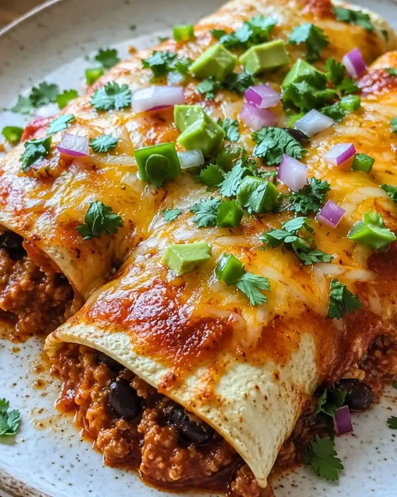 Ground Turkey Black Bean Enchiladas