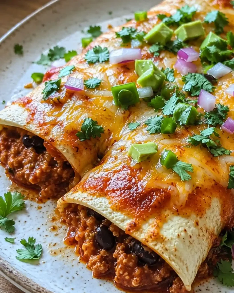 Ground Turkey Black Bean Enchiladas